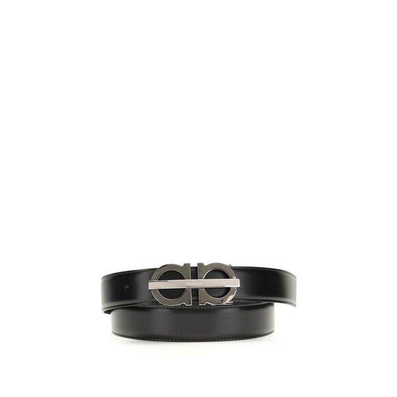 Ferragamo Black Calf Leather Bos Taurus Regular Men's Belt